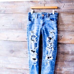 American Eagle Distressed Jeggin Ankle size 0